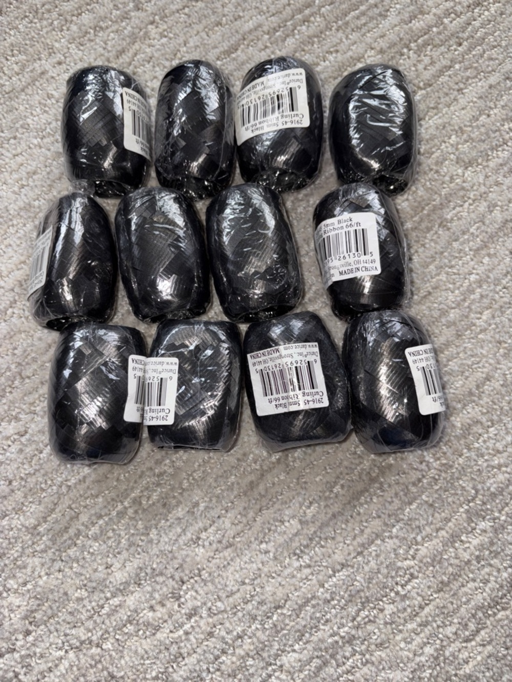 Black Curling Ribbon Kegs - Lot of 12